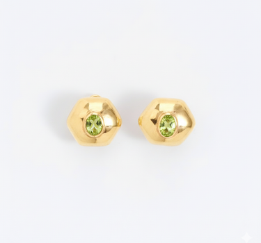 Infinite Light Peridot Stud Earrings