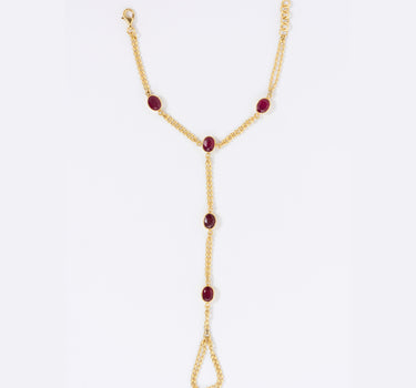 Ruby Hand Chain Bracelet