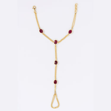 Ruby Hand Chain Bracelet