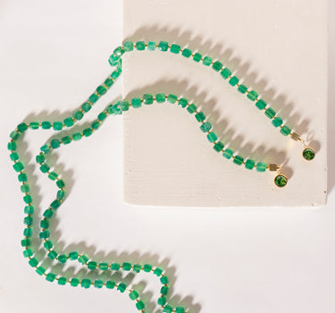 Serene Green Onyx Lariat Necklace