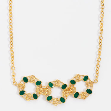 Golden Links Medallion Choker Necklace