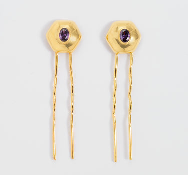 Regal Amethyst Hairpins – Set of 2
