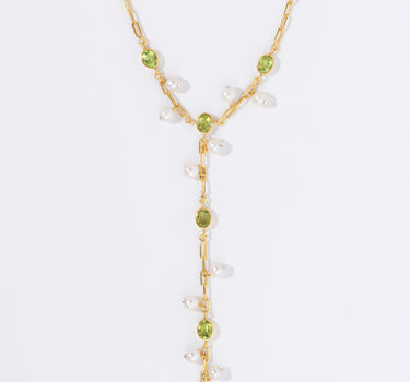 Peridot & Pearl Hand Chain Bracelet