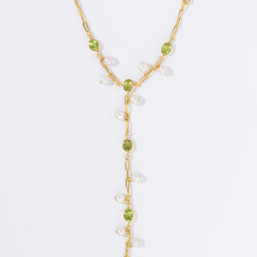 Peridot & Pearl Hand Chain Bracelet