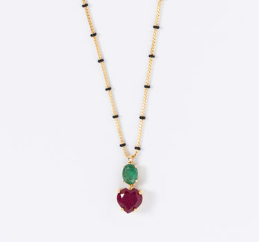Ruby and Emerald Mangalsutra Necklace