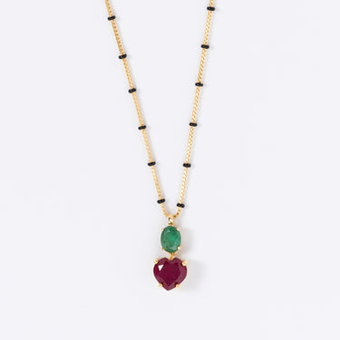 Ruby and Emerald Mangalsutra Necklace