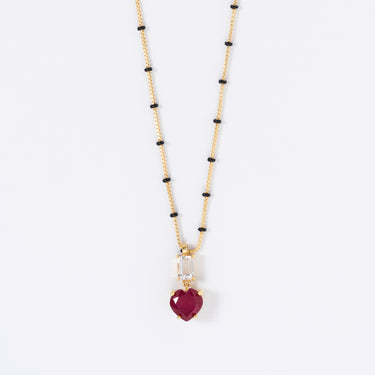Ruby & Clear Quartz Mangalsutra Necklace