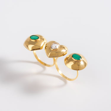 Trinity Light Green Onyx Ring