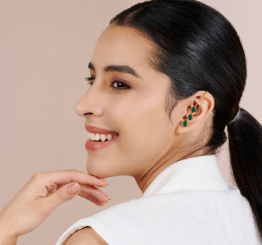 Green Onyx Trinity Earcuff
