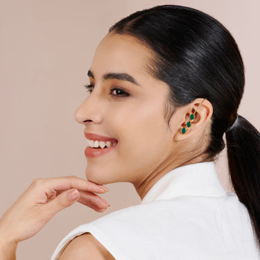 Green Onyx Trinity Earcuff