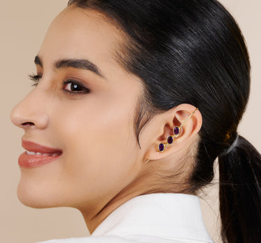 Amethyst Trinity Earcuff