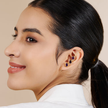 Amethyst Trinity Earcuff
