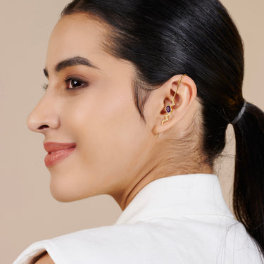 Amethyst Volt Earcuff with Stud