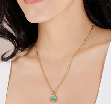 December- Turquoise Birthstone Pendant Necklace