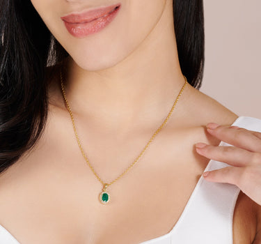 May- Emerald Birthstone Pendant Necklace