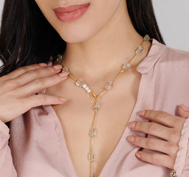 Green Amethyst Pearl Necklace