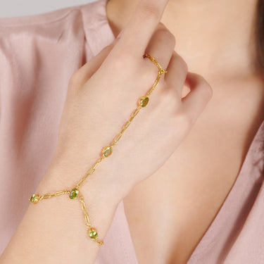 Peridot Hand Chain Bracelet