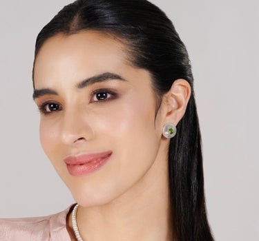 Luminous Light Peridot Stud Earrings