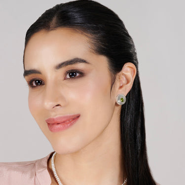 Luminous Light Peridot Stud Earrings