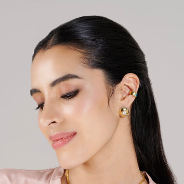 Aura Light Clear Quartz Stud Earrings