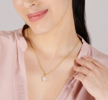 January- Rose Quartz Birthstone Pendant Necklace