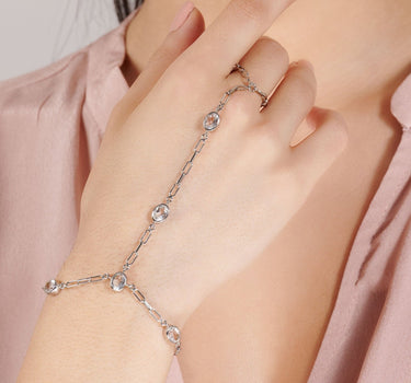 Clear Quartz Hand Chain Bracelet