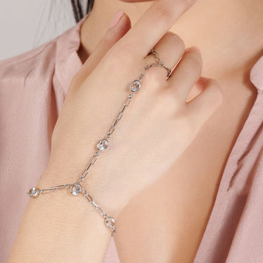 Clear Quartz Hand Chain Bracelet