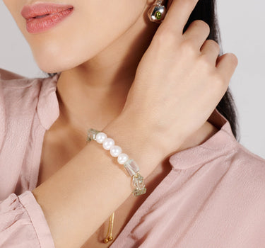 Green Amethyst Pearl Bracelet