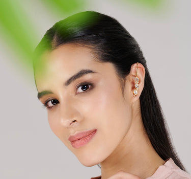 Clear Quartz Trinity Earcuff