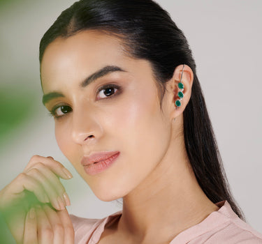 Green Onyx Trinity Earcuff