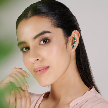 Green Onyx Trinity Earcuff
