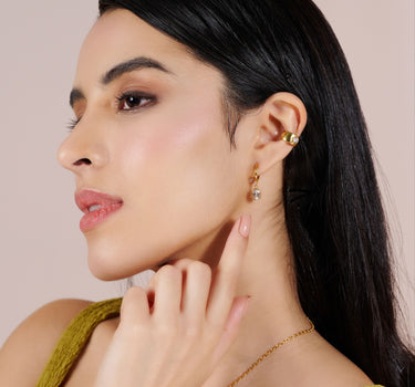 Luna Drop Earrings – Clear Quartz