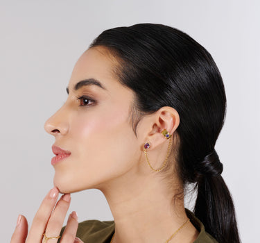 Kaia Chainlinked Amethyst Earcuff