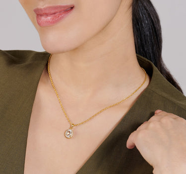 April- Clear Quartz Birthstone Pendant Necklace