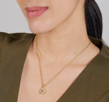 November- Citrine Birthstone Pendant Necklace