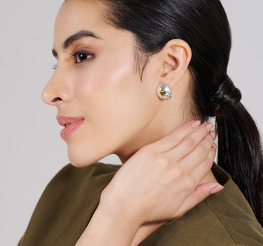 Circle of Light Peridot Stud Earrings