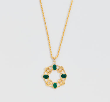 Green Onyx Medallion Necklace