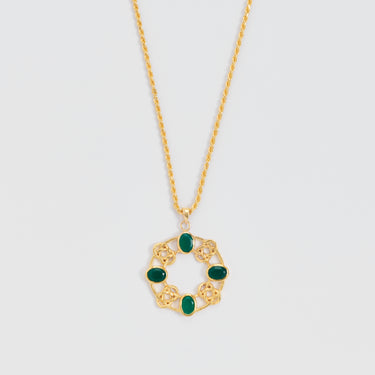 Green Onyx Medallion Necklace
