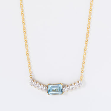 Blue Topaz Marquis Cascade Necklace