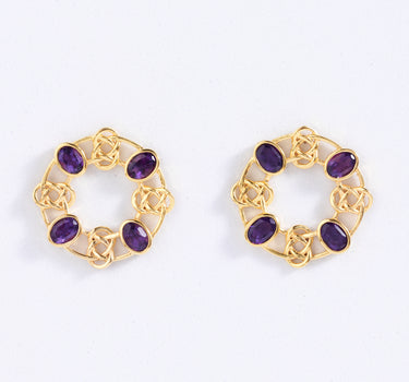 Amethyst Medallion Earrings