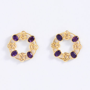 Amethyst Medallion Earrings