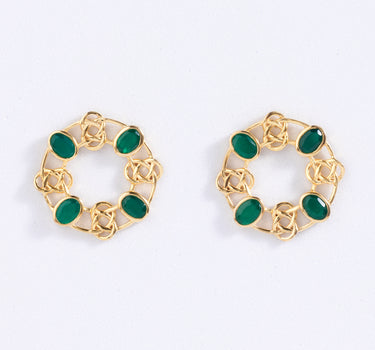 Green Onyx Medallion Earrings