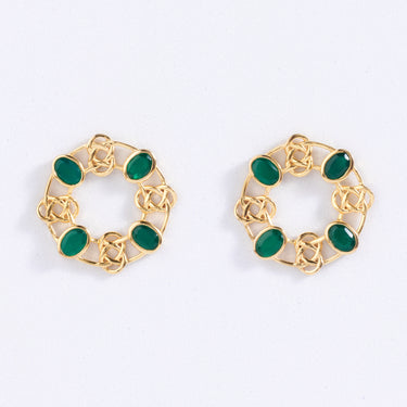 Green Onyx Medallion Earrings