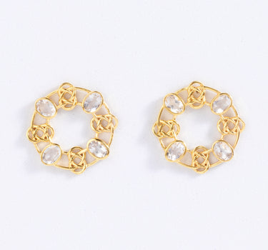 Clear Quartz Medallion Earrings