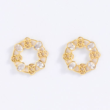 Clear Quartz Medallion Earrings