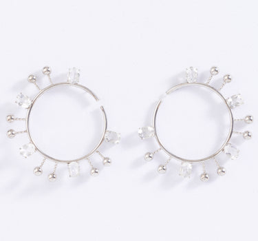 Starlight Clear Quartz Hoops