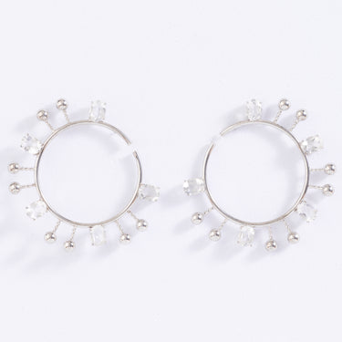 Starlight Clear Quartz Hoops